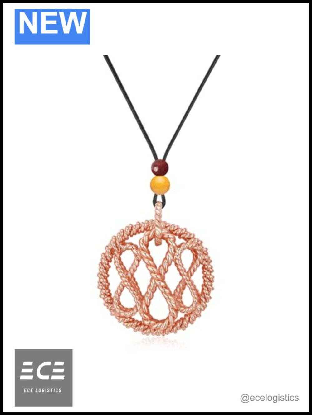 Triple Infinity 888 Tensor Ring Generator Pendant Copper Necklace